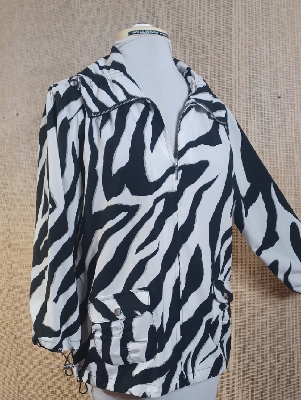 Chico's Black and White Zebra-Print Utility Jacket